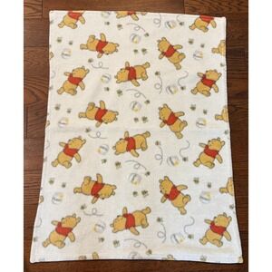 Vintage Winnie The Pooh Throw Baby Blanket 38 X 29 Fleece Disney Disneyana
